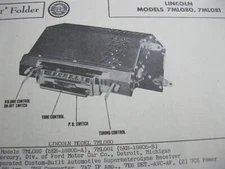 1948, 1949 LINCOLN 7ML080 & 7ML081 RADIO PHOTOFACT