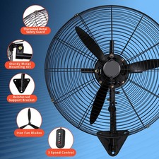 20 Inch 7200 Cfm Industrial Wall Mount Fan 120w Heavy Duty Oscillating Fan 20 Inch 7200 Cfm Industrial Wall Mount Fan 120w Heavy Duty Oscillating Fan