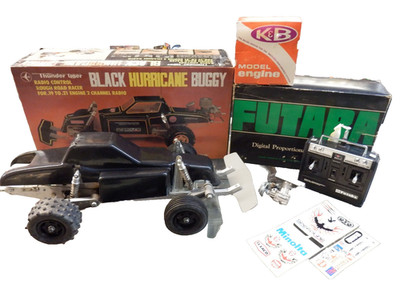 VINTAGE THUNDER TIGER BLACK HURRICANE BUGGY GAS POWERED R/C RADIO CAR #OS