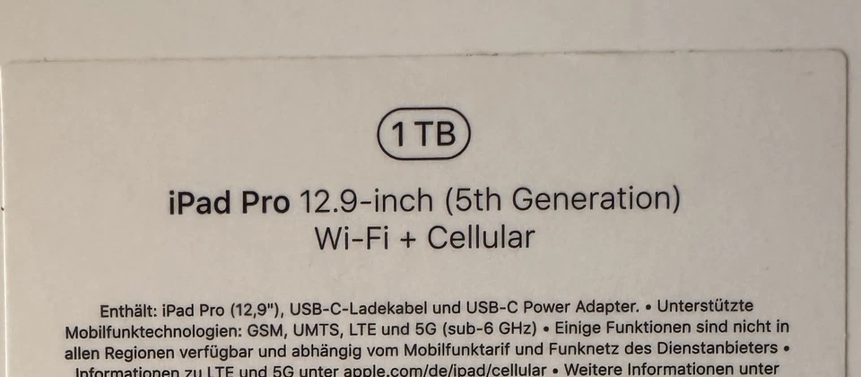Apple iPad Pro 12.9" 5th gen, 1TB, WiFi + Cellular, Pencil 2, Smartcover - Bild 2 von 4
