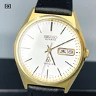 Vtg1978 [N.Mint] Seiko Type ii 7546-8000 Gold Round Day Date Qz 36mm Men Watch