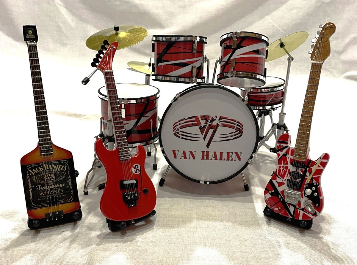 ＶＡＮ ＨＡＬＥＮ　セット MINIATURE DRUM & GUITAR SET - VAN HALEN - WITH LARGER 6