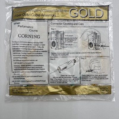 GOLD CORNING OPTICAL  COMMUNICATIONS FIBER OPTIC CABLE  