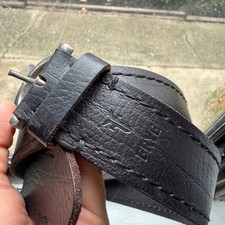 FRYE Mens Dark Brown Genuine Leather Belt Silver Buckle Size 32 Made in India