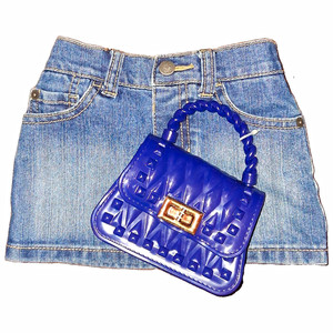 Children's Place Girls Denim Skort 18-24 Months Blue Elastic Waist Pockets