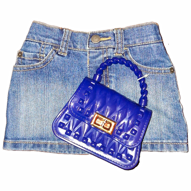 Children's Place Girls Denim Skort 18-24 Months Blue Elastic Waist Pockets