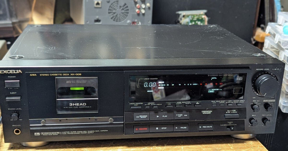 JUNK AIWA EXCELIA XK-009 Stereo Cassette Deck Black | eBay