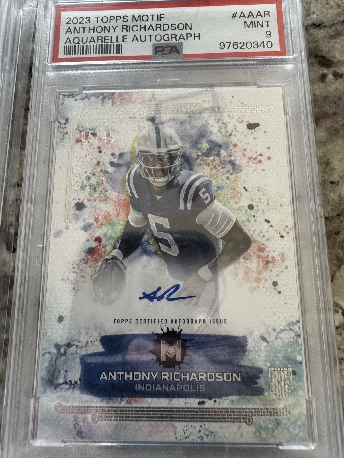 Anthony Richardson Topps Motif Aquarelle Autographs #AAAR Base