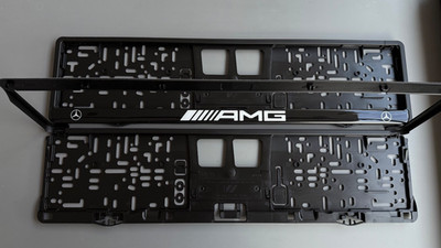 2 x 3D Gloss Gel - Quick Release - Number Plate  Holder Surround - Mercedes AMG