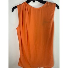 BCBGMAXAZRIA Flamingo Orange Draped Sleeveless V-Back Top 2XX1T25-FLM XS NEW