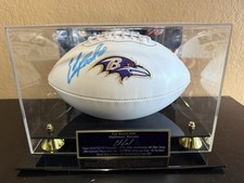 Ed Reed signed Baltimore Ravens Log Football Ravens autograph ~ COA