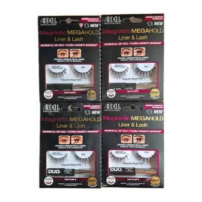 4x ARDELL MAGNETIC FAUX MINK MEGAHOLD #054-LINE IT LASH IT Kit NEW!