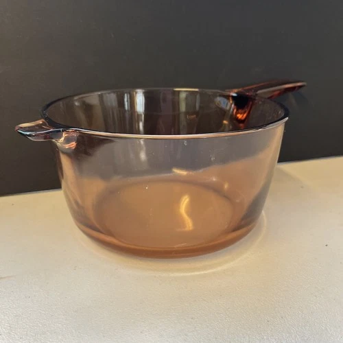 Vintage Corning Ware Pyrex Visions Cranberry/Purple 2.5L Glass Saucepan No Lid