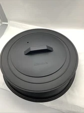 Kitchen HQ Black Collapsible Silicone Splatter Guard with Silicone Lid NEW