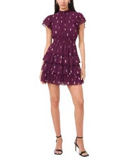 MSK Women's Petite Dress PM Smocked Tiered-Ruffle Fit & Flare