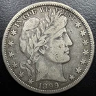 1899 O Barber Silver Half Dollar 50c Original VF FULL LIBERTY Rare US Type Coin