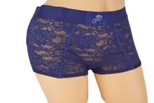 .VTG VICTORIA'S SECRET PINK LACE RHINESTONE LOGO SHORTIE BOYSHORT PANTY