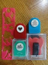 Lot of 4 Paper Punches  Corner Rounder Scrapbooking Crafts Angel Heart Bear 