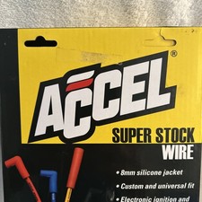 Accel 4040 Spark Plug Wire Set Super Stock 8mm Universal Straight Boot - Yellow