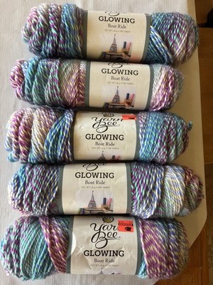 Yarn Bee Glowing Boat Ride Lot Of 5 Skeins 198yrds Art#130 Multicolor