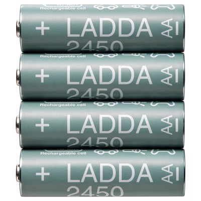 4xIKEA LADDA AA wiederaufladbare Akkus HR06 1,2V 2450mAh NiMH hohe Kapazität NEU