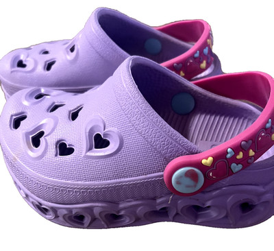 Skechers Foamies  Purple Toddler Girls Unicorns Hearts Light Up Size 6 Play Walk