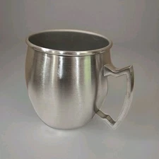 12 Ounces Moscow Mule Mug Stainless Steel - Satin Silver Color Beer Wine, Lot-2.