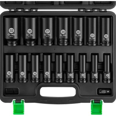 Schlagschrauber Nüsse Set 1/2 Zoll 17 Teile Chrom-Molybdän kraftvoll