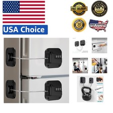 Versatile Black Combination Lock - Kid-Safe Fridge Cabinet Lock - 2 Pack