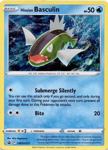 Hisuian Basculin SWSH273 Holo Promo Sword & Shield Promo Pokemon Near Mint