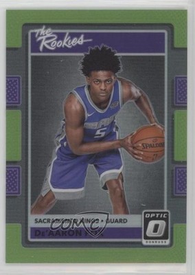 2017 Panini Donruss Optic The Rookies Lime Green Prizm /175 De'Aaron Fox RC i2b