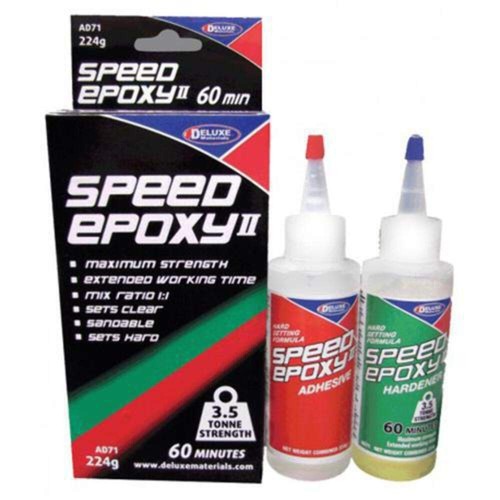 Speed Epoxy II – Colle Époxy Haute Résistance – 60 Min – 224 G – Pour RC Et Modélisme – Ponçable – Deluxe Materials