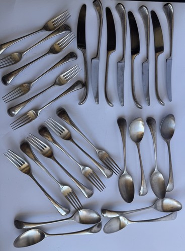 Lot Of (28) VTG Dansk TORUN Silverplate Japan Patina Finish MCM Fork Spoon Knife
