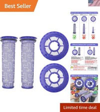 2 Pack Post Filters  2 Pack Pre Filters Replacement for Dyson DC41 DC65 DC66...