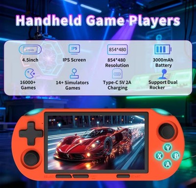 GAMINJA Handheld Console ANS16 4.5-inch IPS Screen RGB Backlight Pre-loaded
