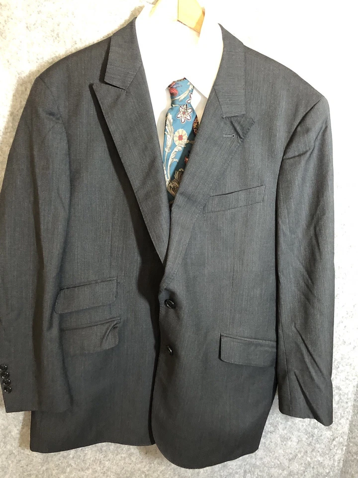 Traje Joseph Abboud 48R Lana Negro Dos Piezas Pantalones 43 Negocios Carrera Clásico Foto 4 de 4