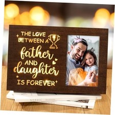 Walnut Brown Rustic Glowing Dad Picture Dad - Love between Father and Daughter