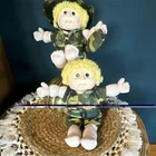 VTG. Cabbage Patch Kids w/ blonde hair & Camouflage Outfits -set of 2
