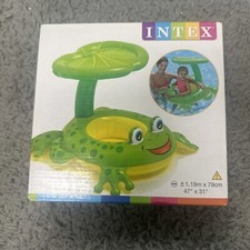 Intex Pool Cruiser Inflatable Swimming Pool Green Frog with Sunshade Float NiB