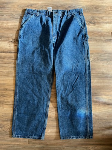 Mens Carhartt Size 44x32 Denim Work 