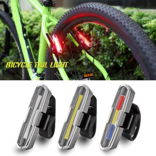 COB LED USB-Rechargeable Bike Tail Light Bicycles MTB Rear Cycling Warning Q2B1 - Picture 1 of 16
