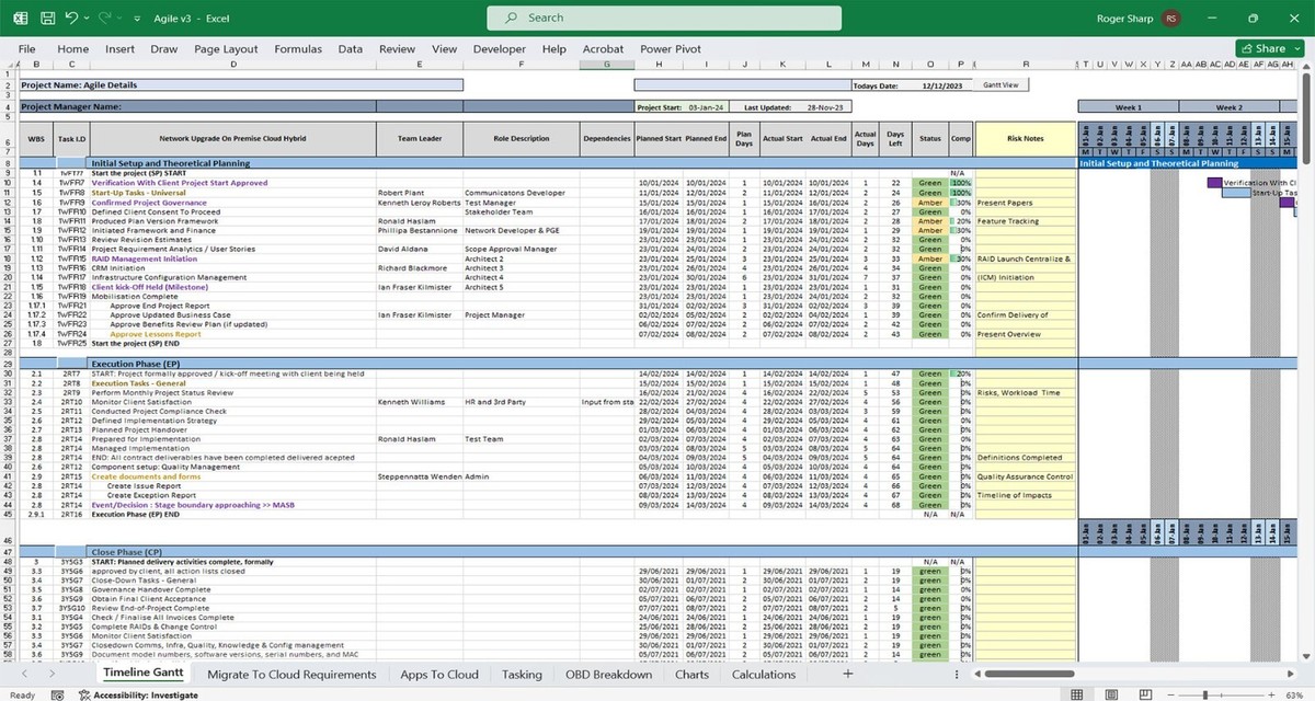 Excel Project Management Template Microsoft
