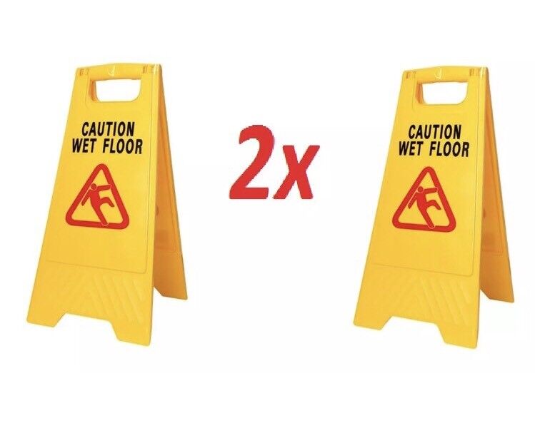 5 ☆ popular 2x Caution Slippery Surface Warning Wet F Safety Standing Overseas parallel import regular item Hazard