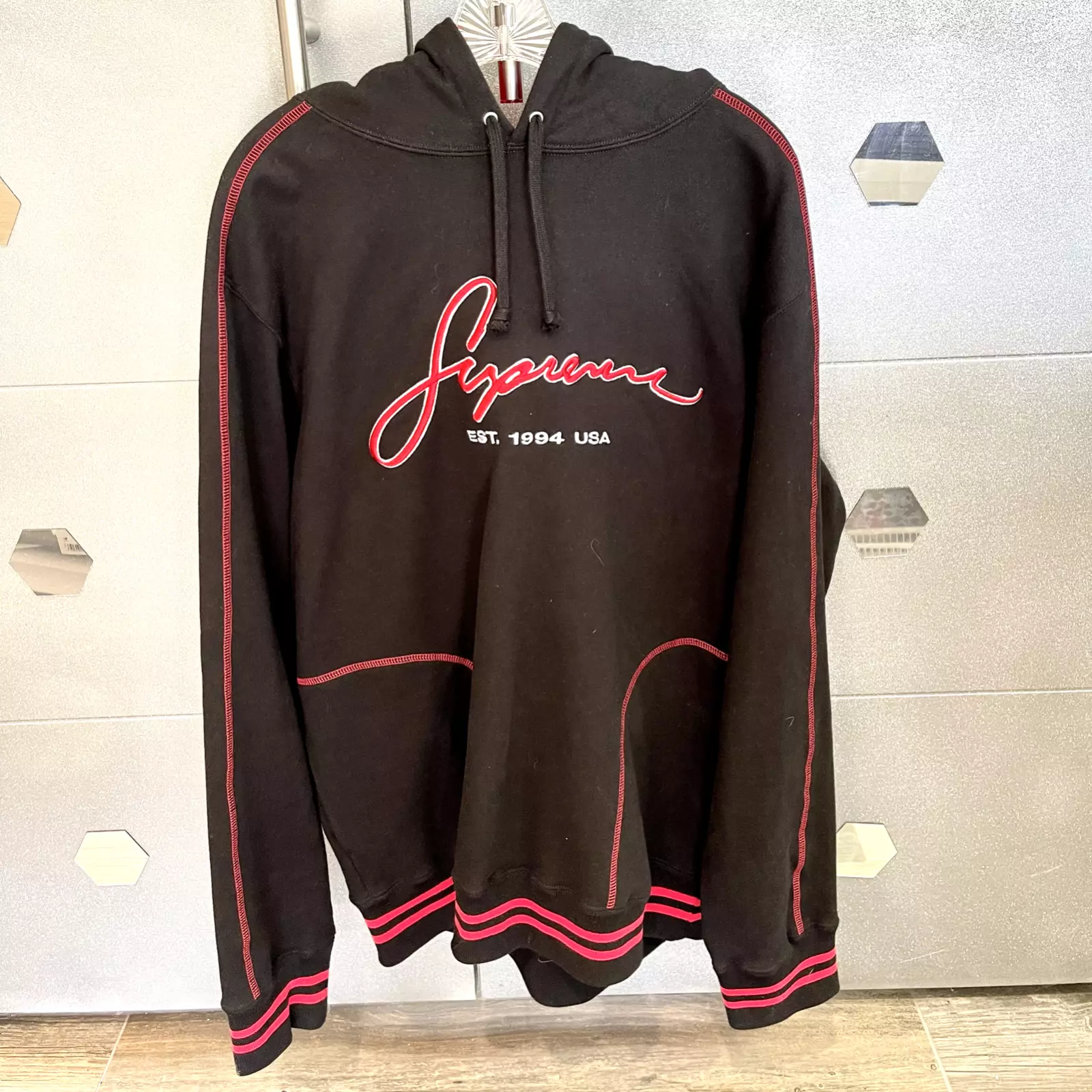 Sweat à capuche homme Supreme Contrast brodé XL authentique garanti
