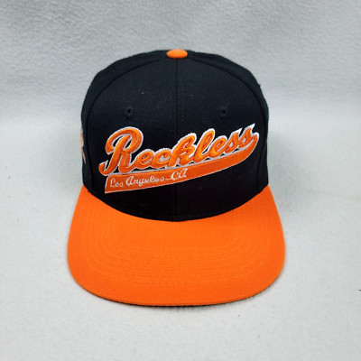 Young & Reckless Script Baseball Cap Men's One Size Black Snapback Hat Y2K