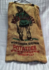 Vtg North Country Northern Grown California Potatoes Burlap 50Lb Bag 34x29" 50