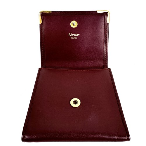 Auténtico Cartier Monedero Estuche Cartera Cuero Burdeos Mastrin Must Mastrin - Imagen 17 de 20
