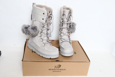 MANITOBAH MUKLUKS WOMENS WP PACIFIC WINTER BOOTS V2 PUMICE GRAY SIZE 8 - NEW