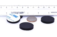 1 1/4” Diameter x 3/16” Tall Rubber Feet  3M Adhesive Backing  3/16" Thick