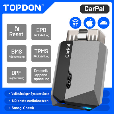 TOPDON CarPal KFZ OBD2 Diagnosegerät TPMS SAS Alle System Bluetooth AutoVIN DHL
